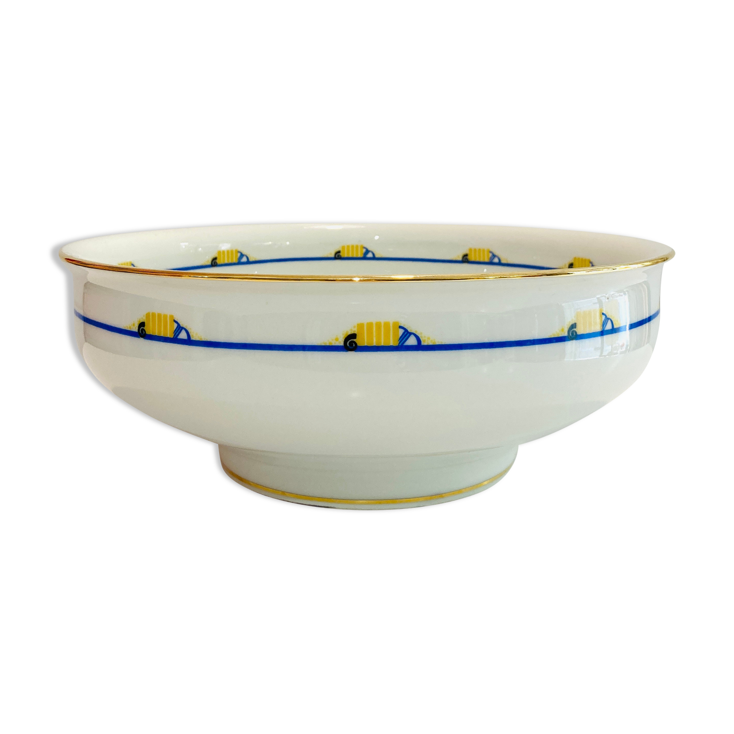 Large porcelain bowl pattern years 30-limoges france W Guerin&cie