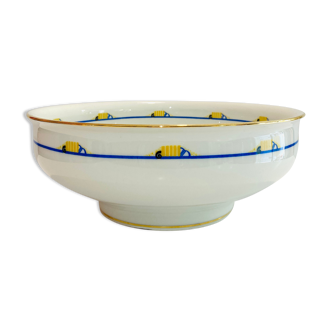 Saladier en porcelaine motif annees 30 Liimoges france W Guerin&cie