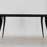 1950s Italian Dining Table in Ico Parisi Style with Glass Top
