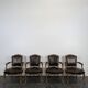 Set of 4 Louis XV style leather armchairs