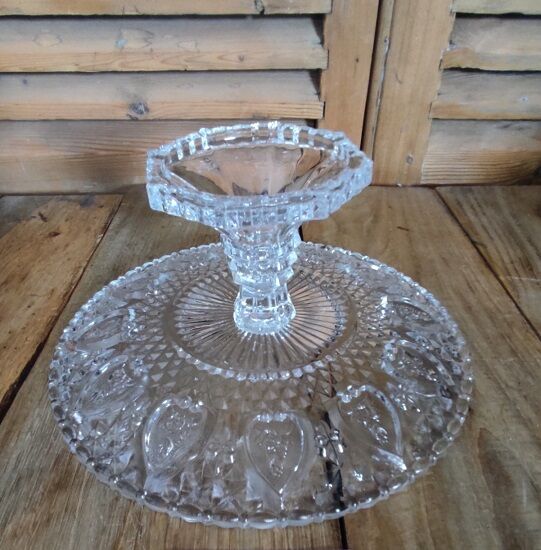 Cake display fruit basket vintage crystal fruit