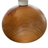 vintage wooden ball lamp small model with fabric shade 80's design