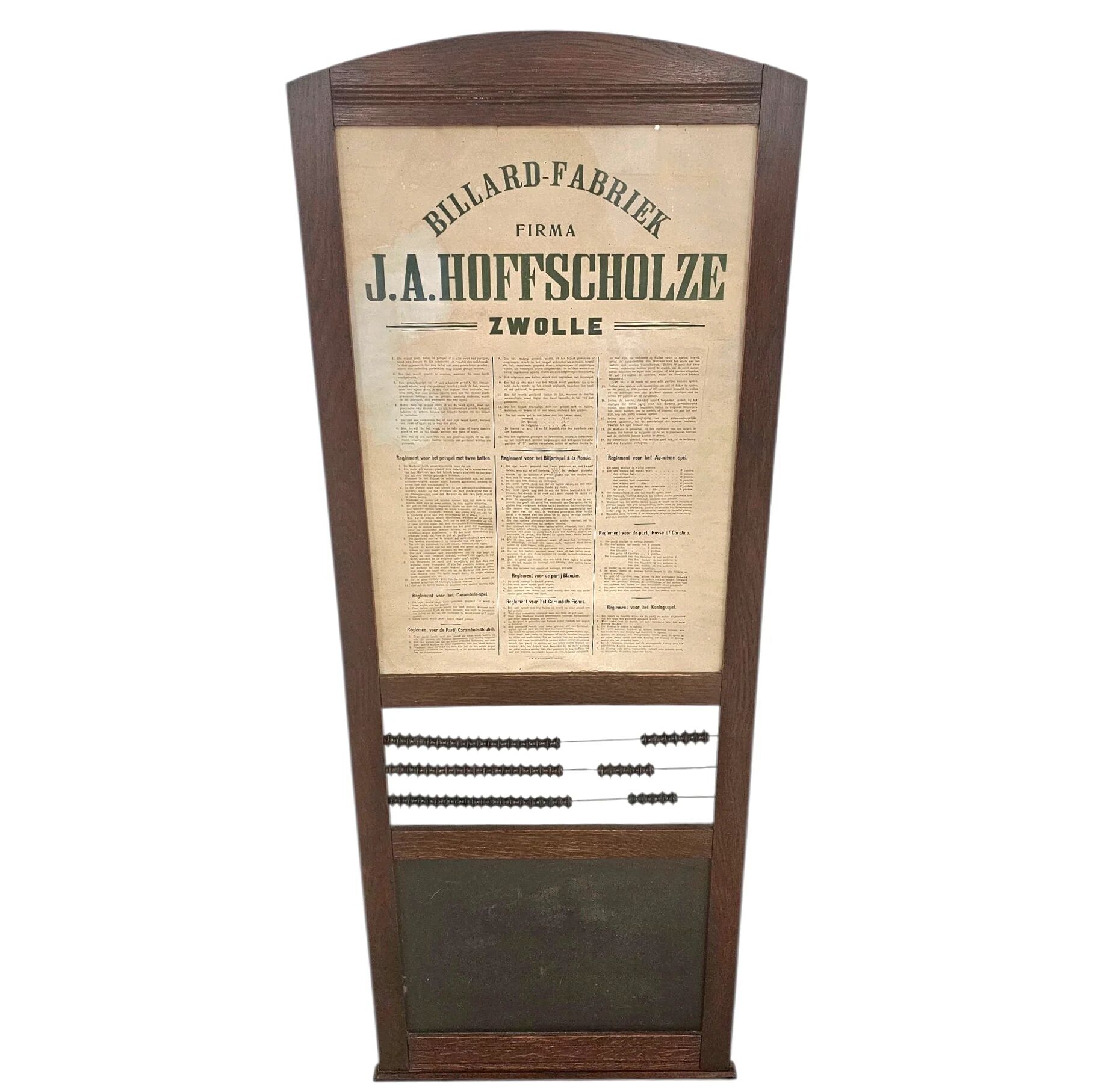 Wall billiards scoreboard by J.A. Hoffscholze / Zwolle / Billard Fabriek / 1960s