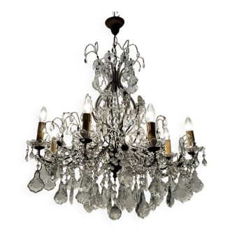 Lustre en perles de cristal, années 1950