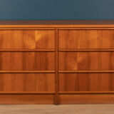 Retro teak 1960s restored steens danish double 8 drawer chest of drawers sideboard