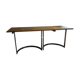 Chrome-plated console of the 70s, light oak top