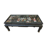 Chinese coffee table with mother-of-pearl and ivory stone inlays