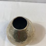 Hammered silver metal vase