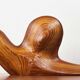Large Danish carved wooden snail sculpture from the mid-century, 1960s.