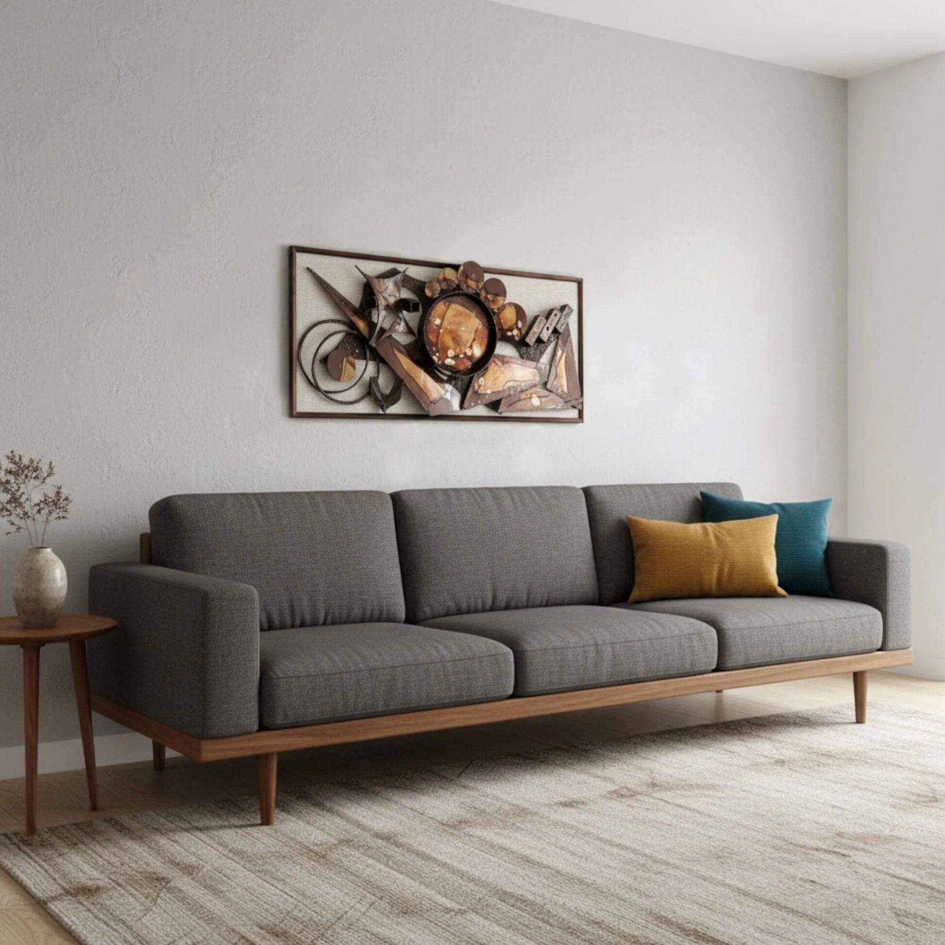 Sculpture murale en métal brutaliste de Henrik Horst des années 1970