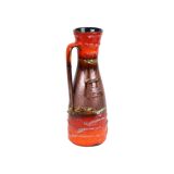Fat lava vase Carstens west germany red orange drip glaze 6013-30