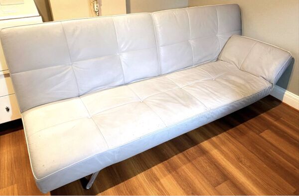 Canapé smala de cinna modulable convertible en cuir blanc - ligne roset