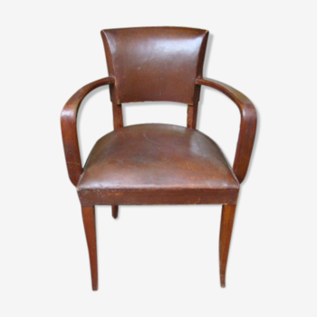 Old leather bridge chair