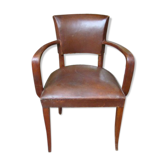 Old leather bridge chair