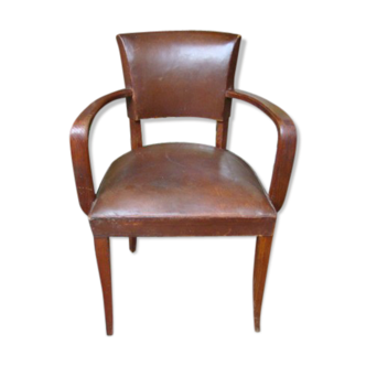 Old leather bridge chair