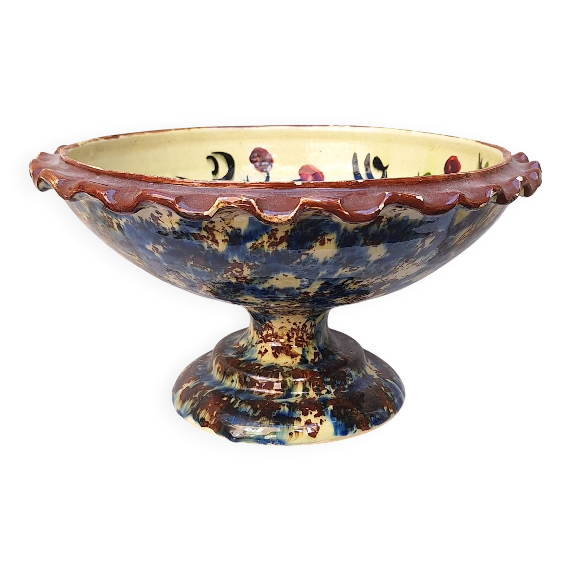 Glazed terracotta fruit bowl