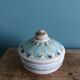Covered pot, ceramic sugar bowl, signed