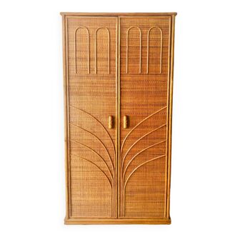 Armoire en rotin années 50