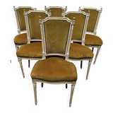 Lot of antique Louis XVI style living room chairs / armchairs