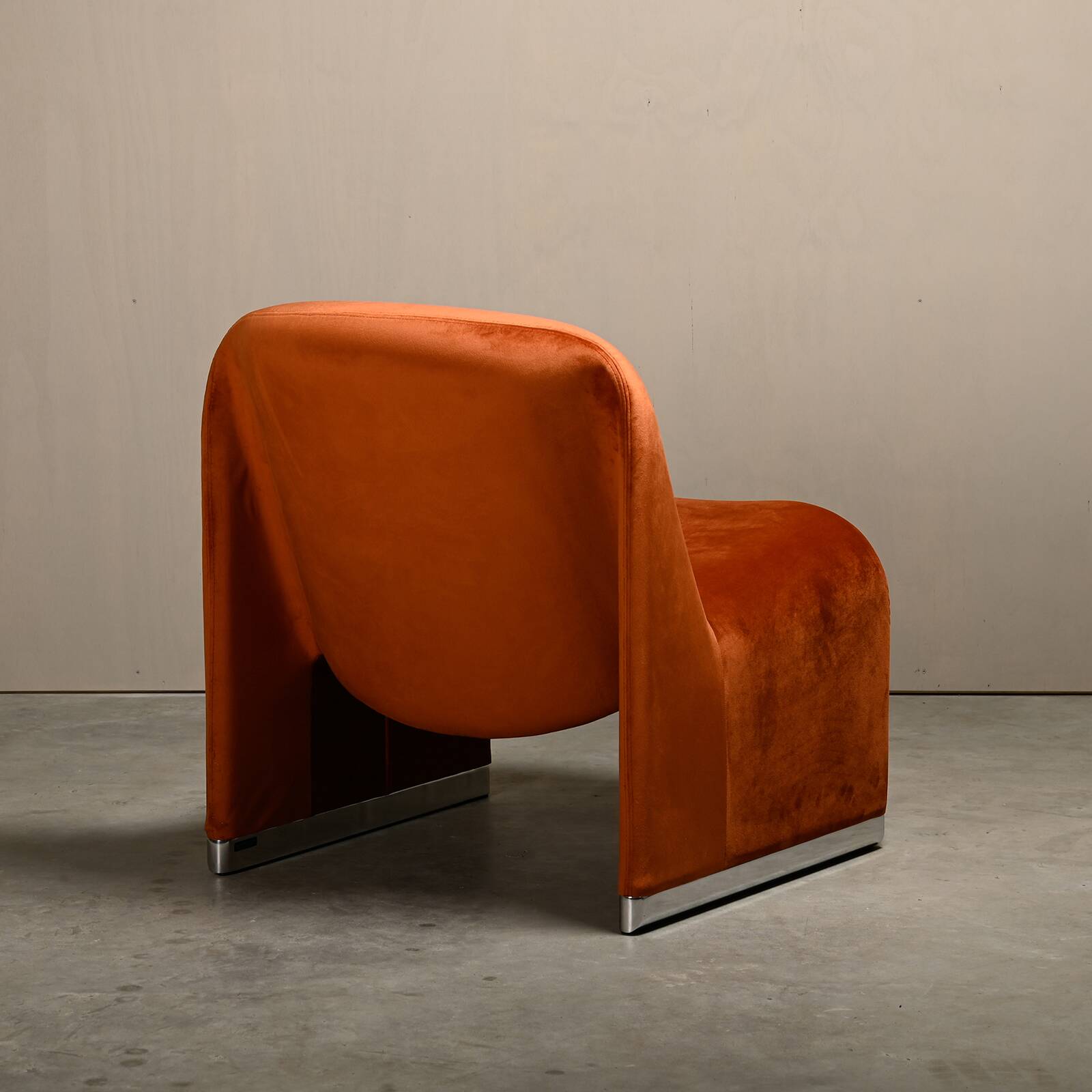 Giancarlo Piretti Alky Lounge Chair in Autumn Velvet for Anonima Castelli, Italy