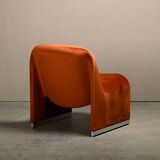 Fauteuil lounge Giancarlo Piretti Alky en velours d'automne pour Anonima Castelli, Italie