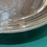 Plateau rond en métal argenté Christofle modèle Malmaison