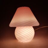Lamp glass of Murano Venini spiral pink and white