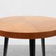 Mid‑Century Tripod Side Table with Black Tapered Legs and Brass Feet, Italy