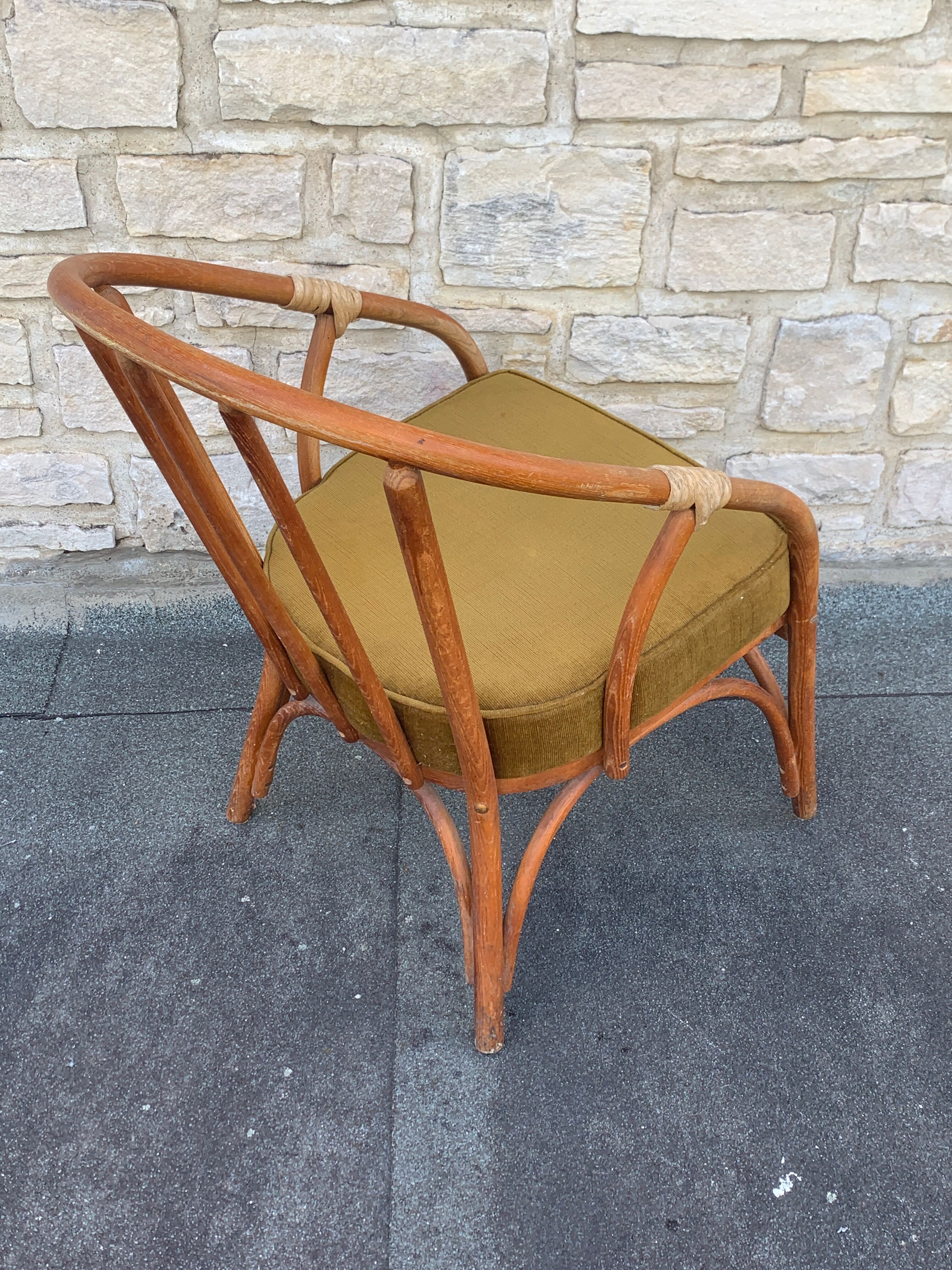 Fauteuil rotin vintage, 1960