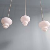 Scandinavian pendant light in white opaline (2 available), 1960