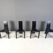 Vintage curved wooden dining chairs, 1980s