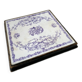Dessous de plat ancien en faïence XIX e