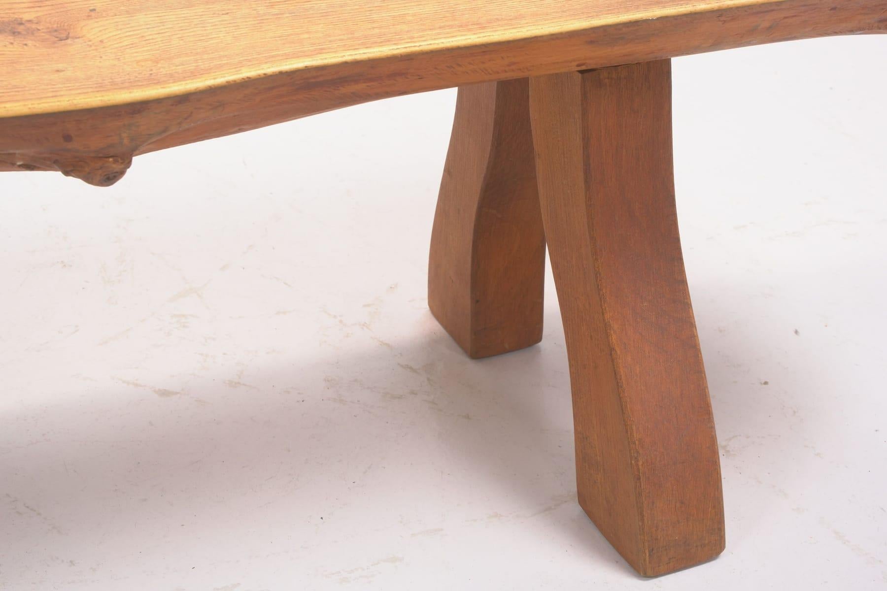 Organic Coffee Table / Bench in Solid Elm by C.A. Beijbom, The Modern Scandinavian