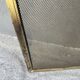Antique 19th-century fireplace screen, French gilded spark guard.