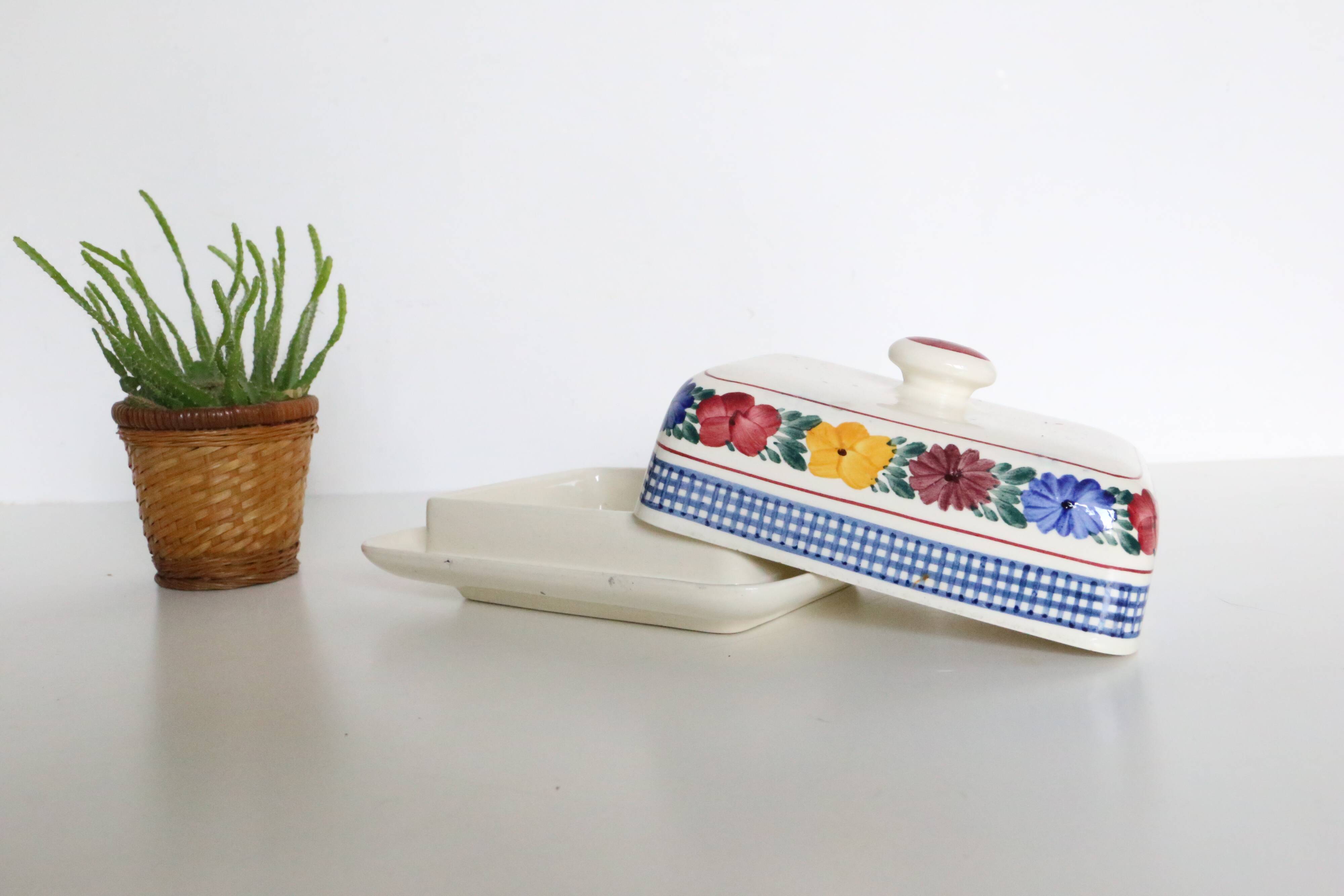 Ceramic butter dish, vintage