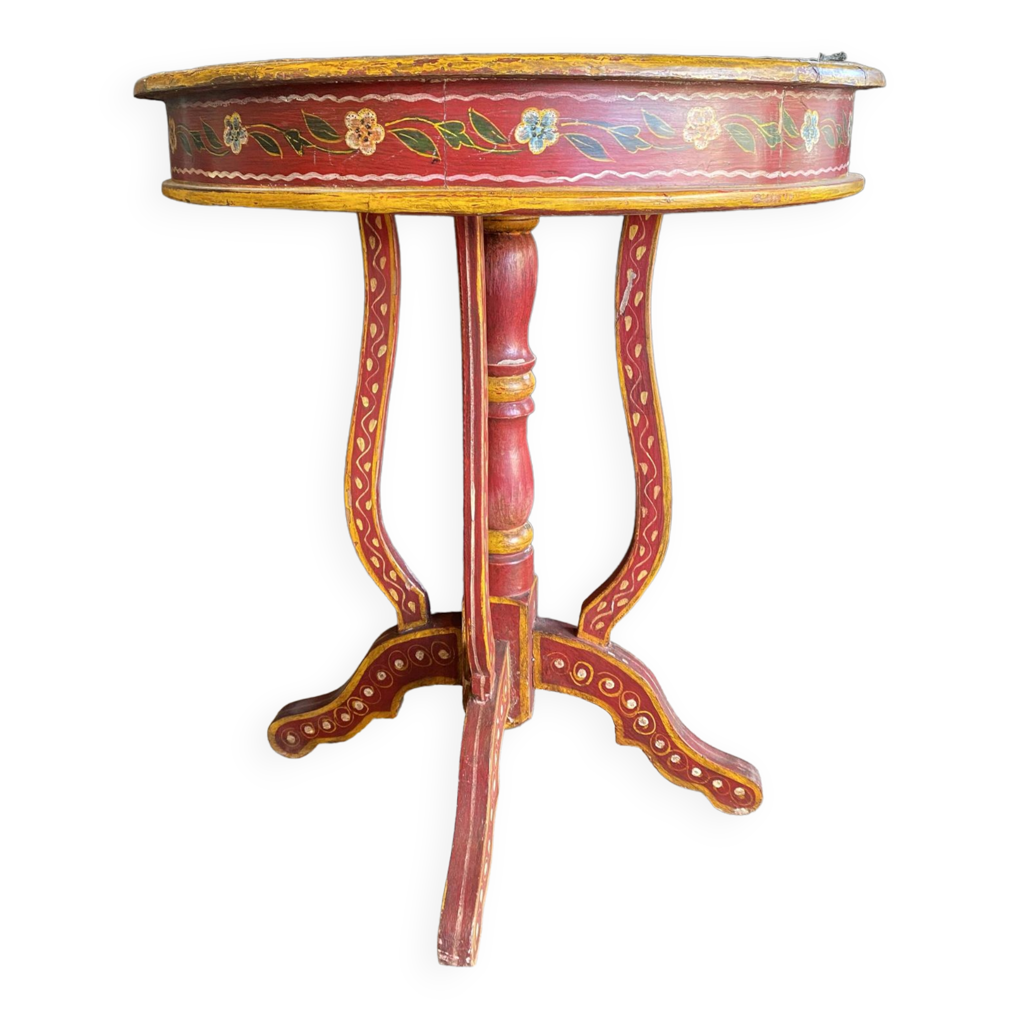 Guéridon Tulipe Vintage En Bois à Restaurer – 2 Plateaux, 3 Pieds – Idéal Pour Relooking