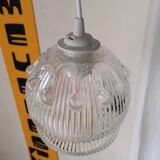 Vintage molded glass pendant light