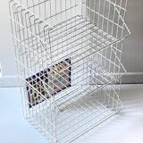 Trio of stackable steel wire baskets vintage italy