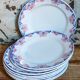 Nine Sarreguemines earthenware dessert plates, Brunoy service, 1940s