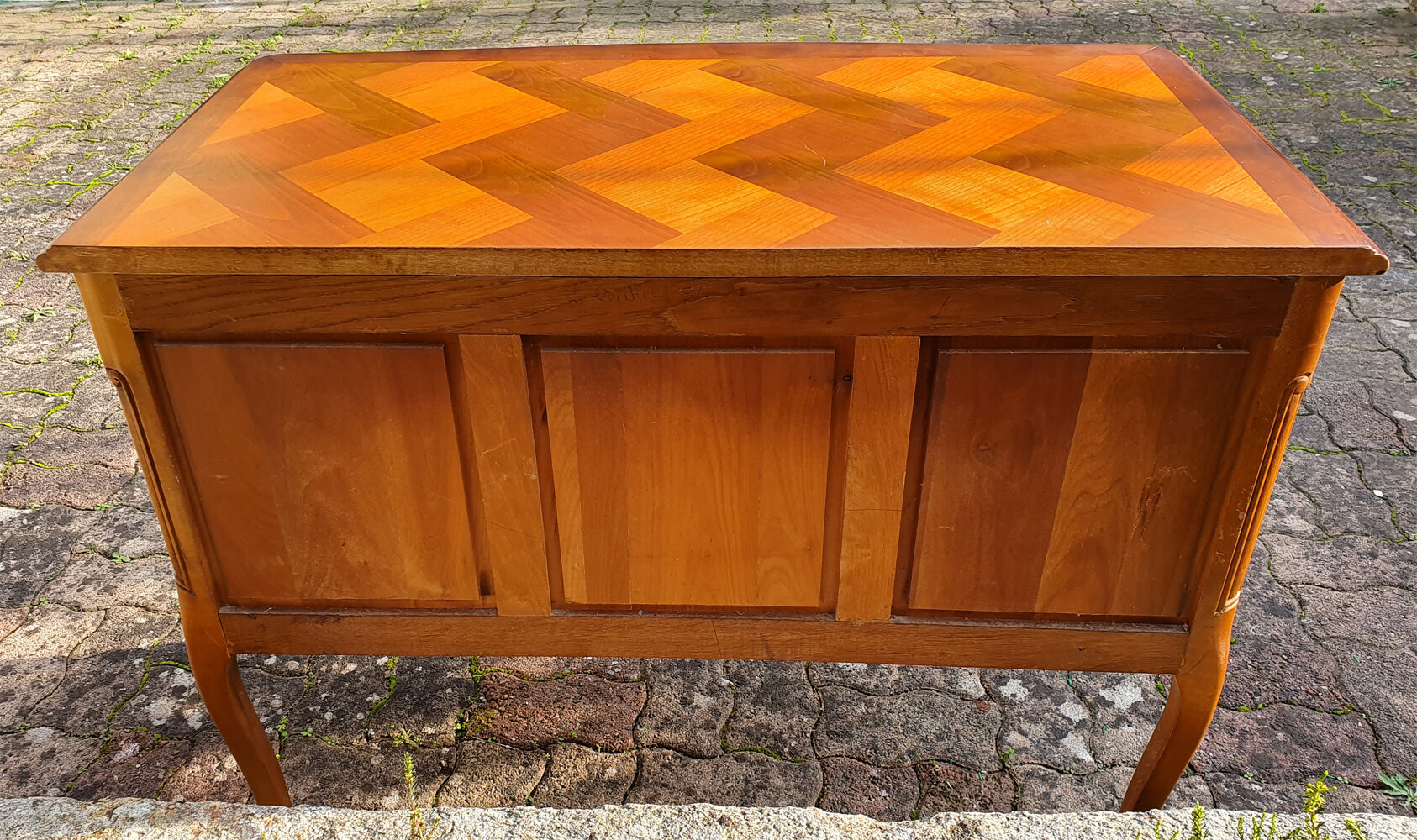 Louis XV mind jumper dresser, 2 drawers, cherry, 60s