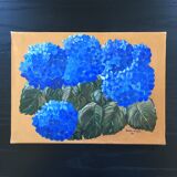 Table blue hydrangeas