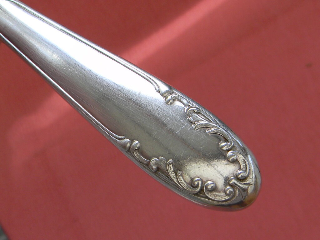 Set of 11 knives handle silver metal stainless steel blade