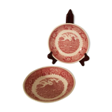 Lot of 2 hollow plates of English porcelain