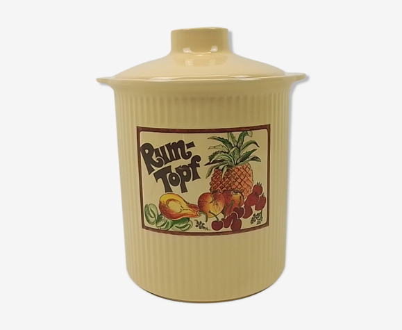 Pot en céramique Rum-Topf clair déco fruits W. Germany | Selency