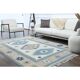 1970s Vintage Turkish Oushak Handmade Wool Cotton Beige Area Rug 185x259