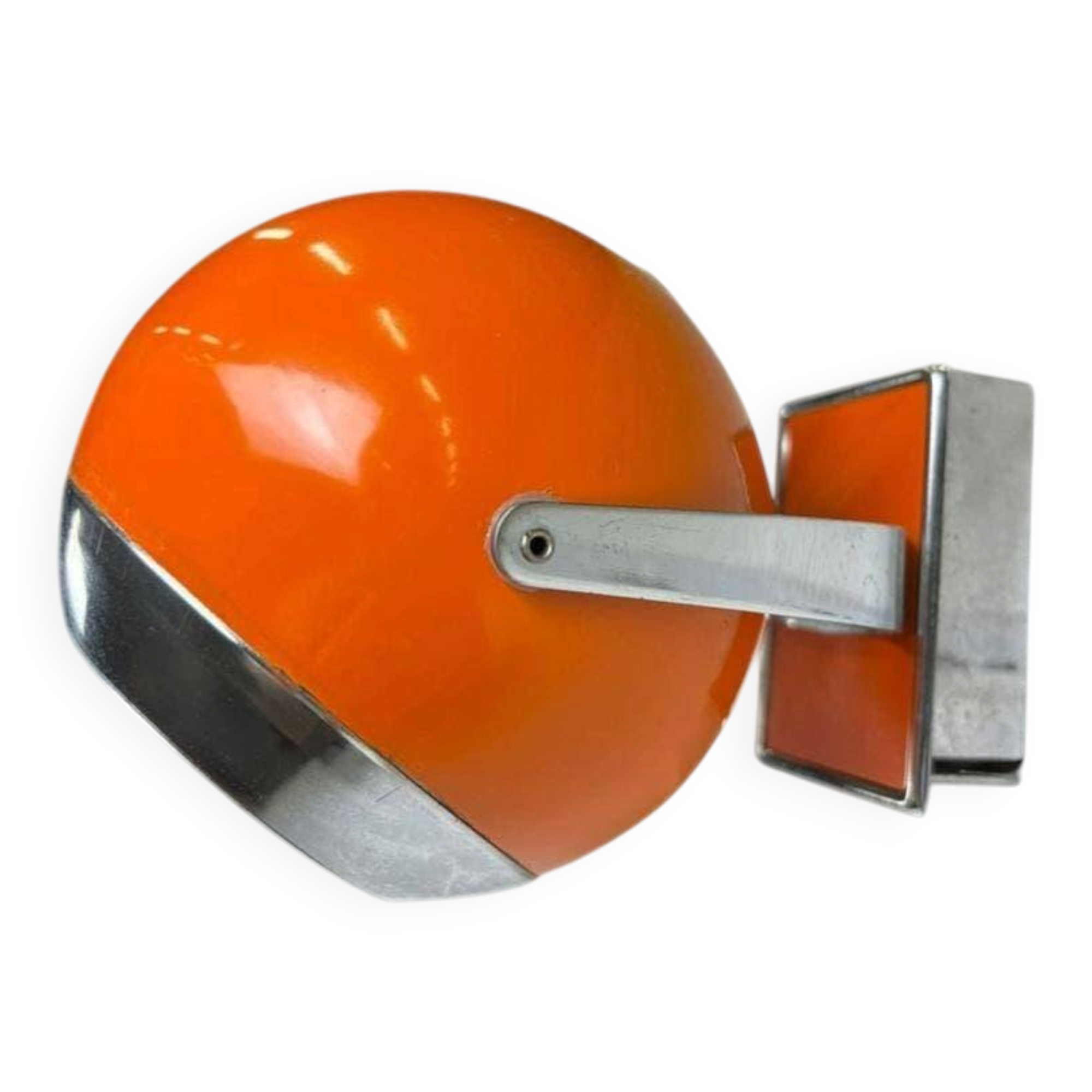 Vintage Space Age wall light orange/chrome ball