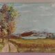 Painting oil on panel landscape mountains signed