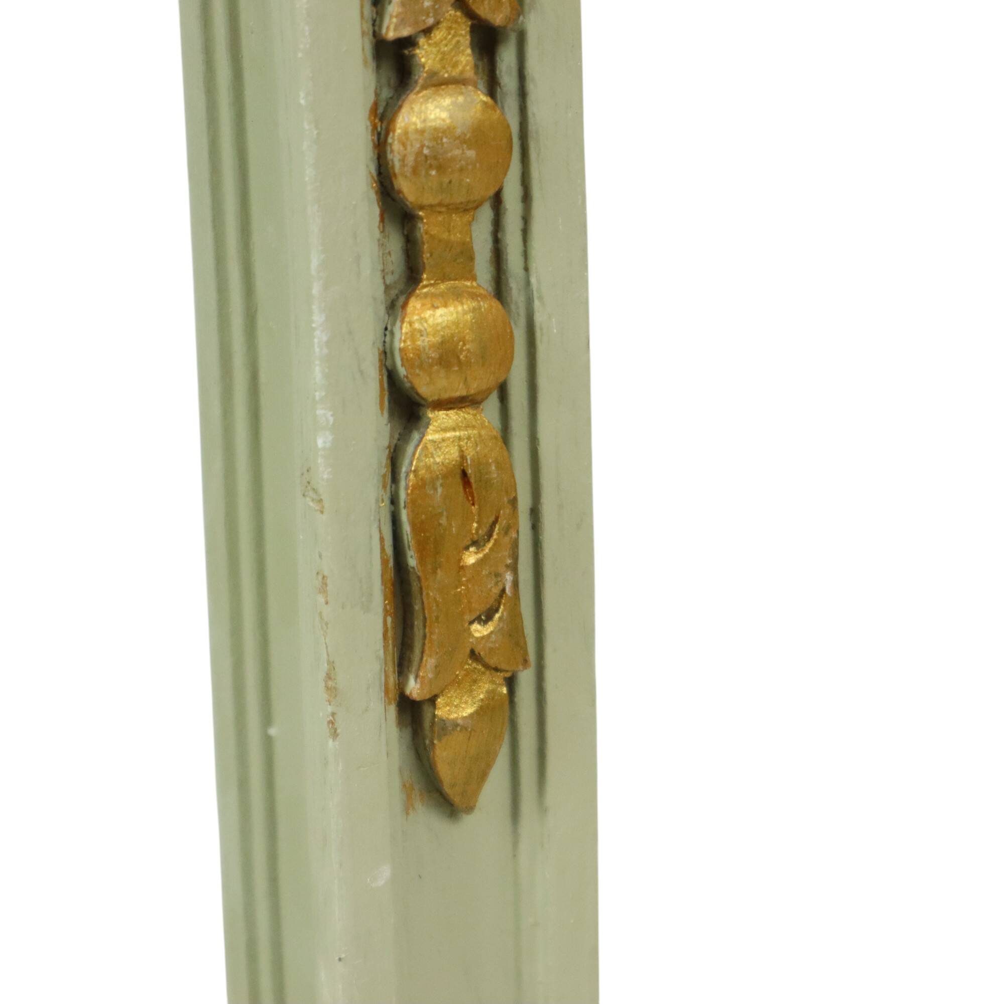 Antique Gilded Side Table Console Green Marble Louis XVI