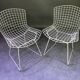 Pair of white lacquered Bertoia chairs