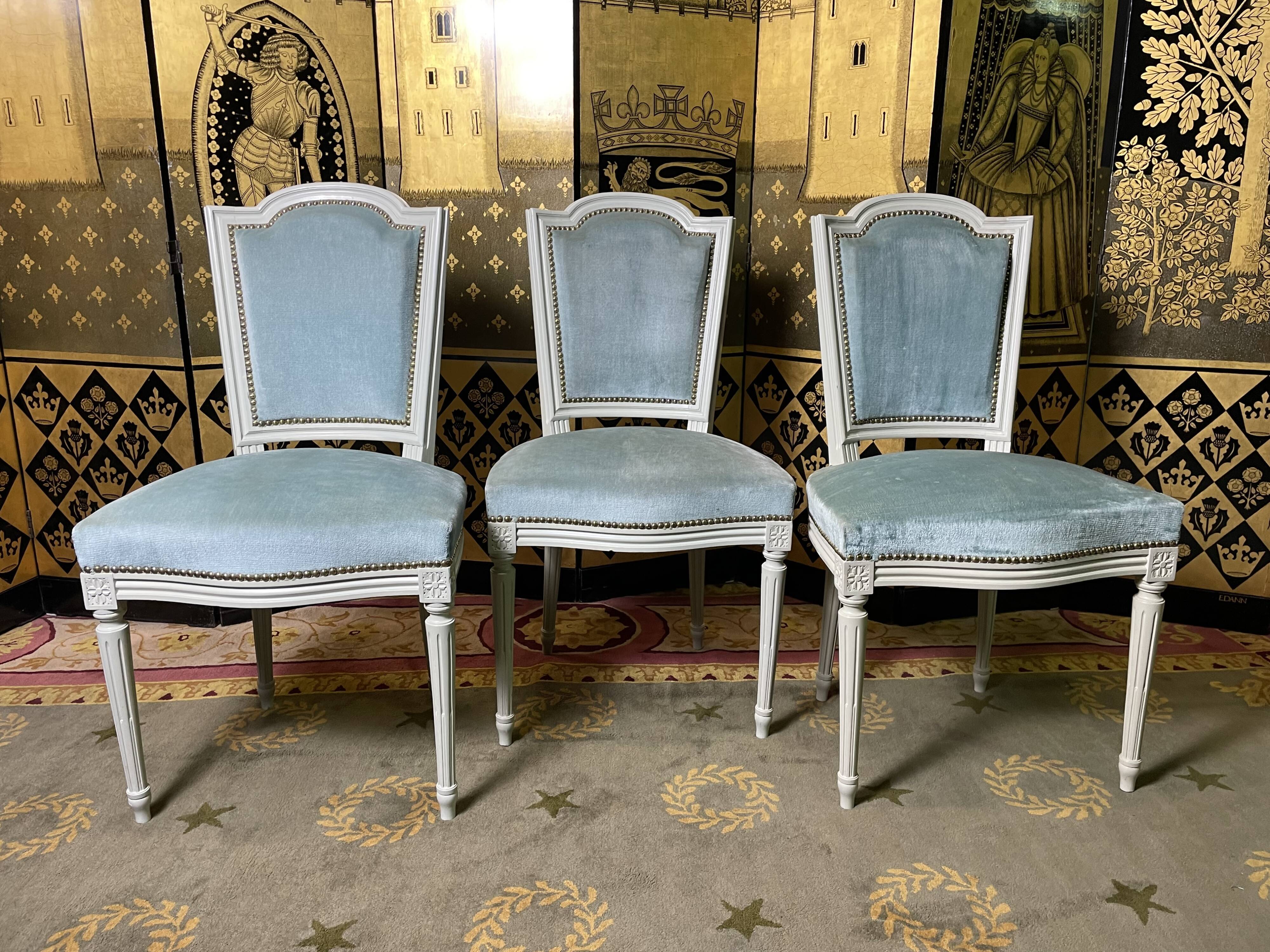 Suite of 3 Louis XVI style chairs